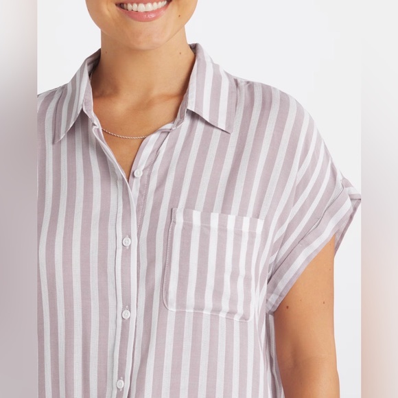 COSMIC BLUE LOVE Ava Button Down Blouse - M - Picture 4 of 10